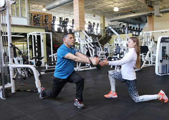 training in the gym