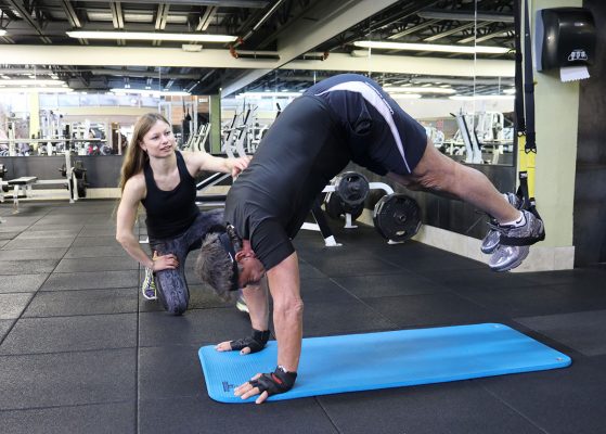 training in the gym