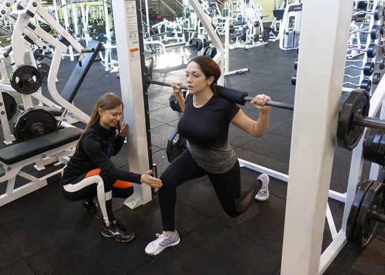 training in the gym