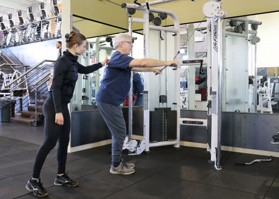 training in the gym