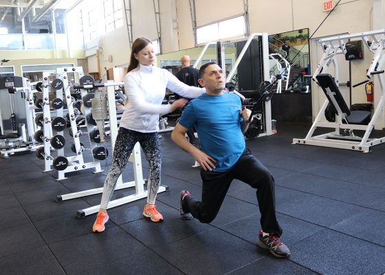 training in the gym